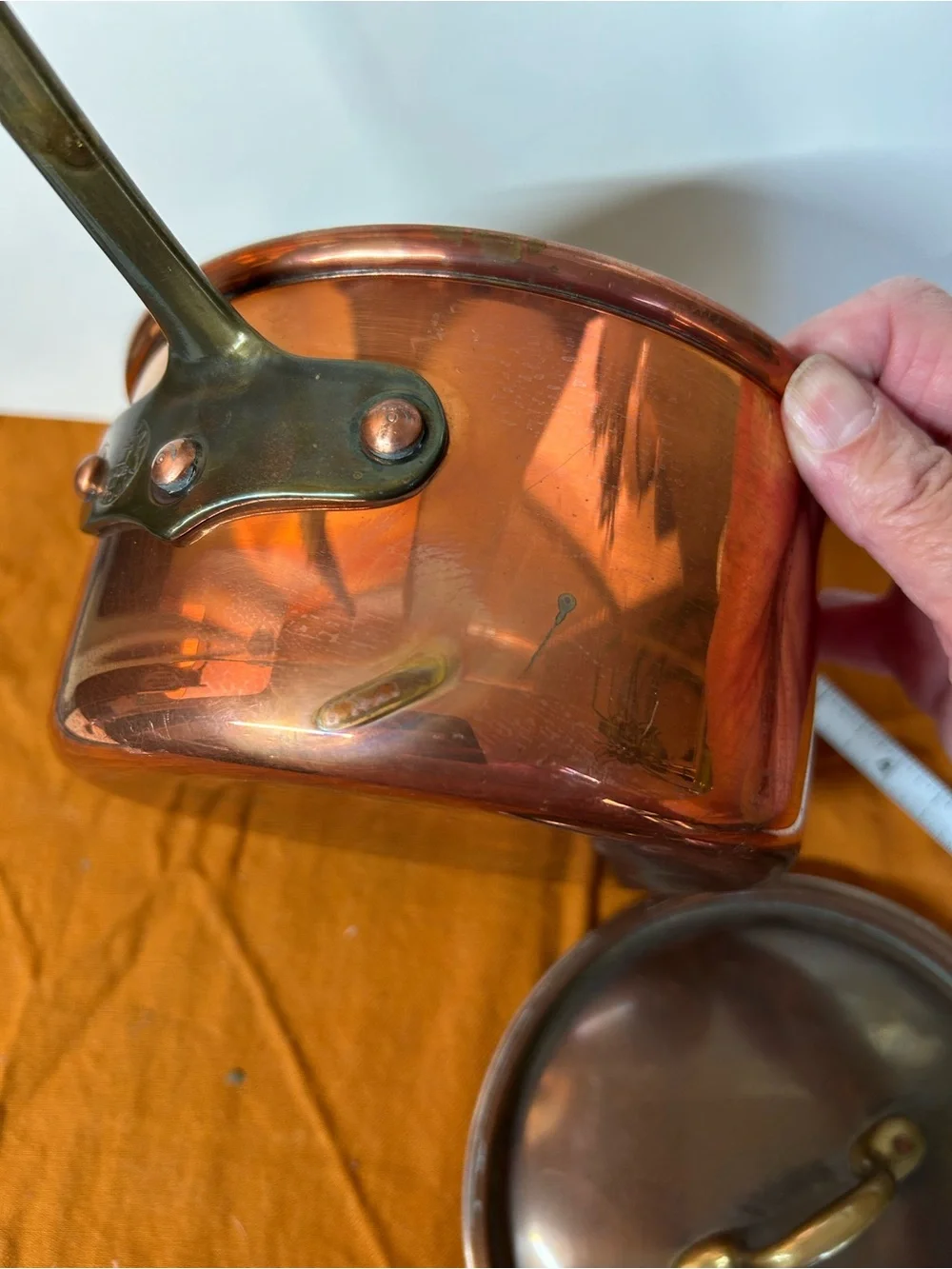 Copral Copper & Brass 6” Saucepan with Lid. Made in Portugal.